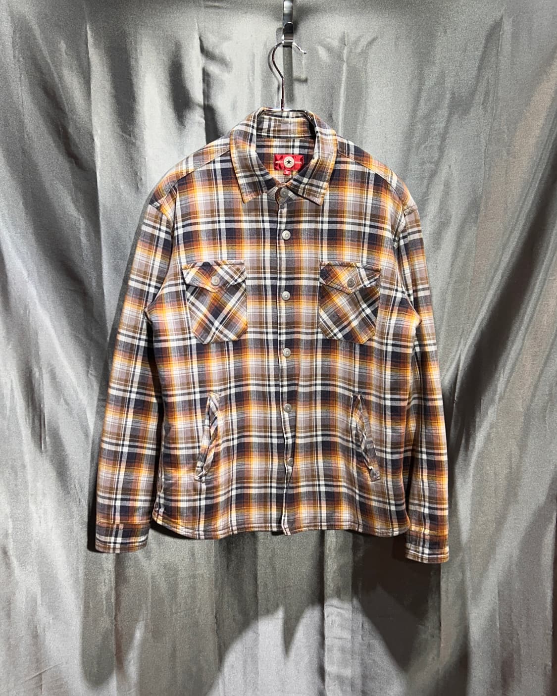 M 컨버스 투포켓 플란넬 체크셔츠 상품이미지2