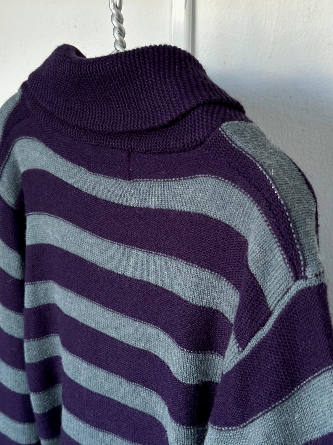 Design pattern shawl collar knit P/O 상품이미지4