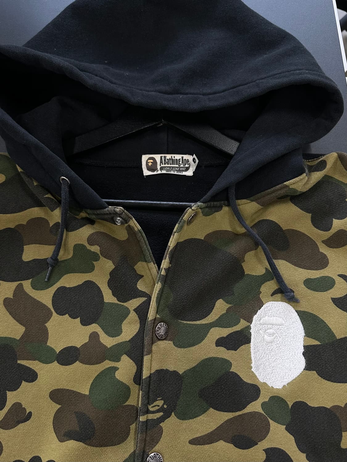 베이프 카모 넘버링 후드 스타디움 점퍼 녹계 XXL 상품이미지8