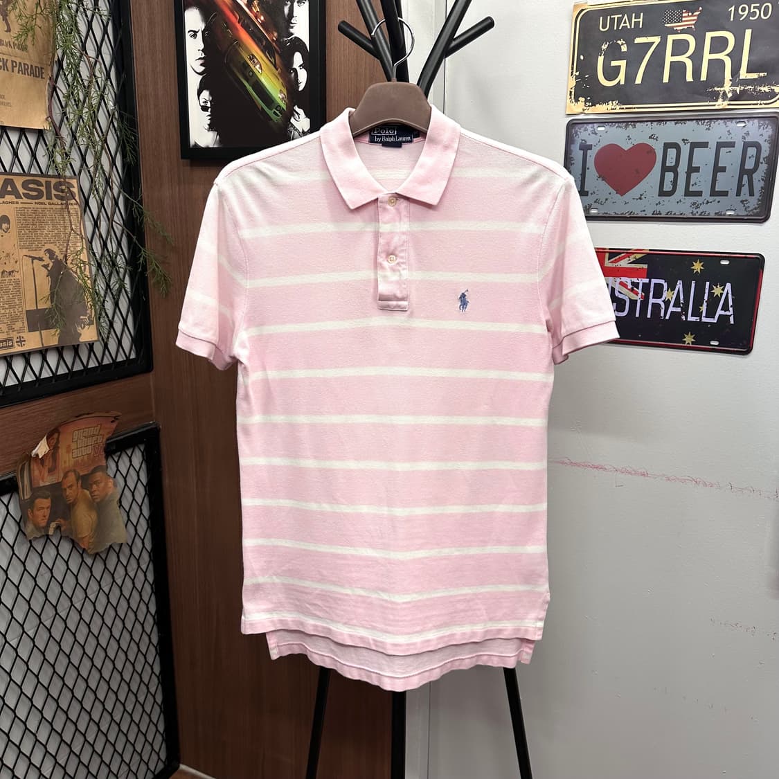 Polo, Baby Pink Stripe Polo Shirt 상품이미지1