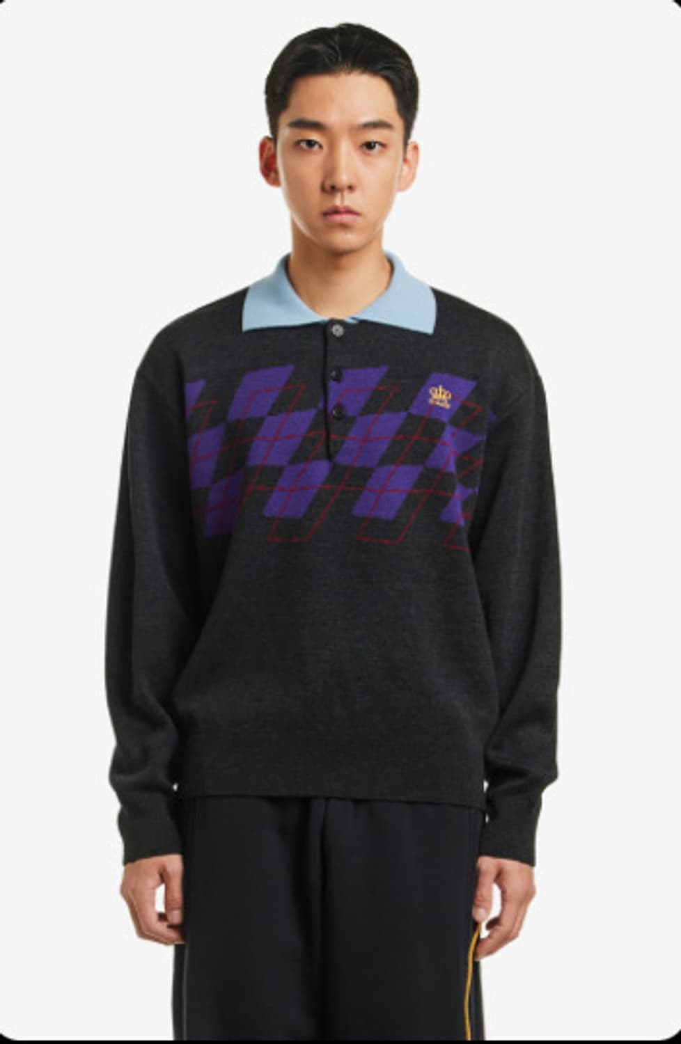  L) 템즈 thames 어본모어 폴로 니트 블랙퍼플 상품이미지6