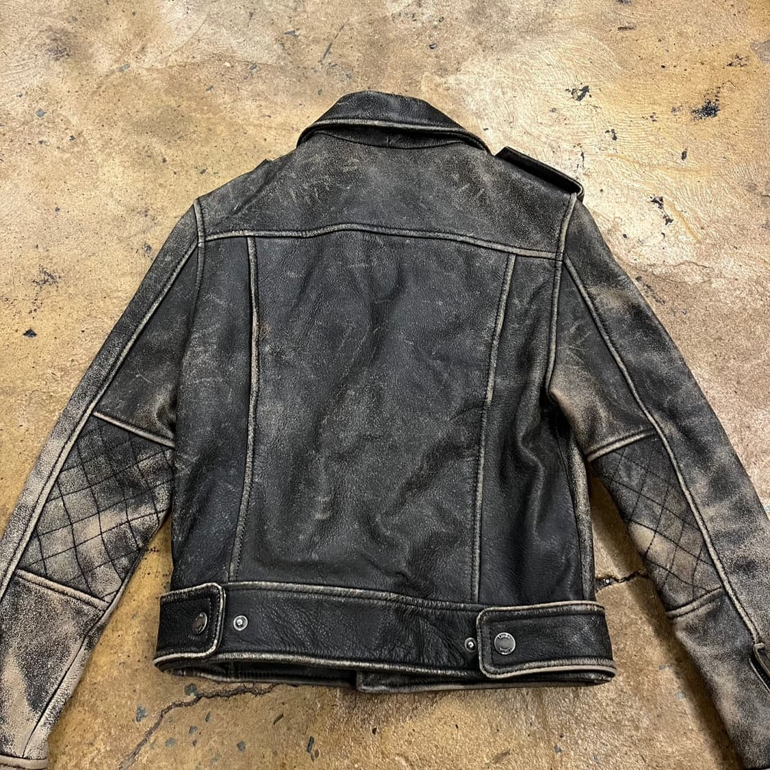 [정품] Luella 데미지 가죽 라이더 자켓 b10 상품이미지4