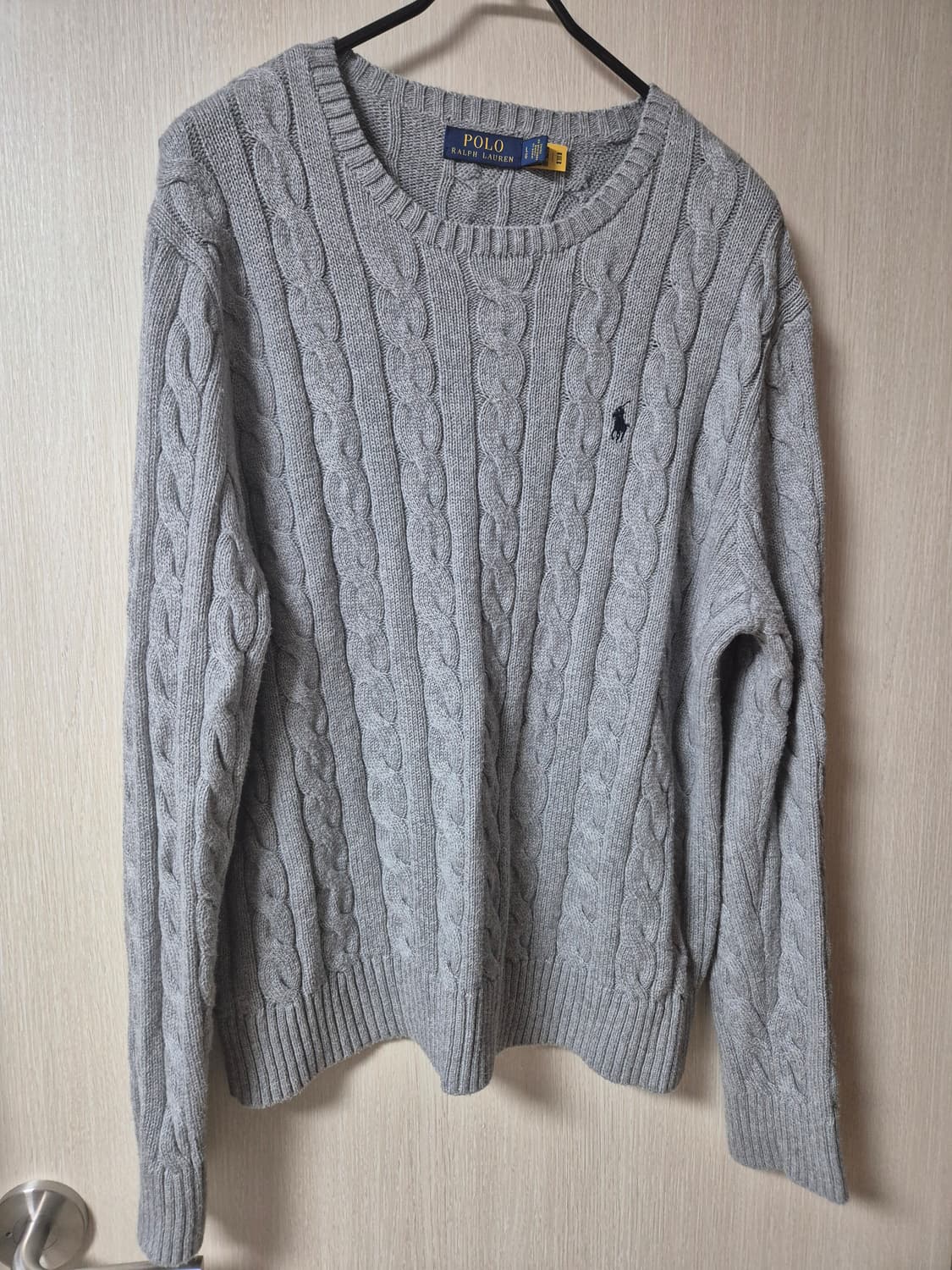 (22년) 폴로 랄프로렌 케이블 니트 라지 신형 큐알 꽈배기니트 라지 상품이미지1