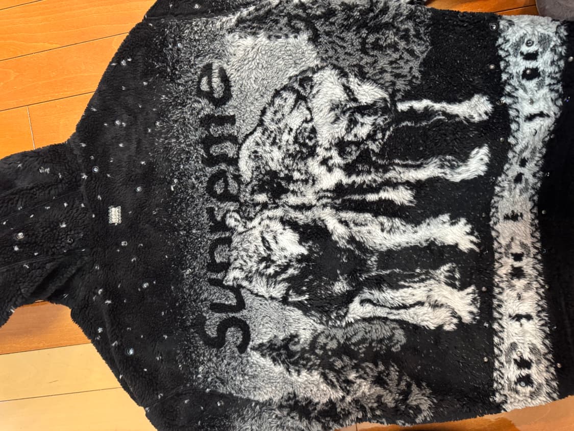 (L)슈프림x비비사이먼 늑대 후리스 25fw 상품이미지3