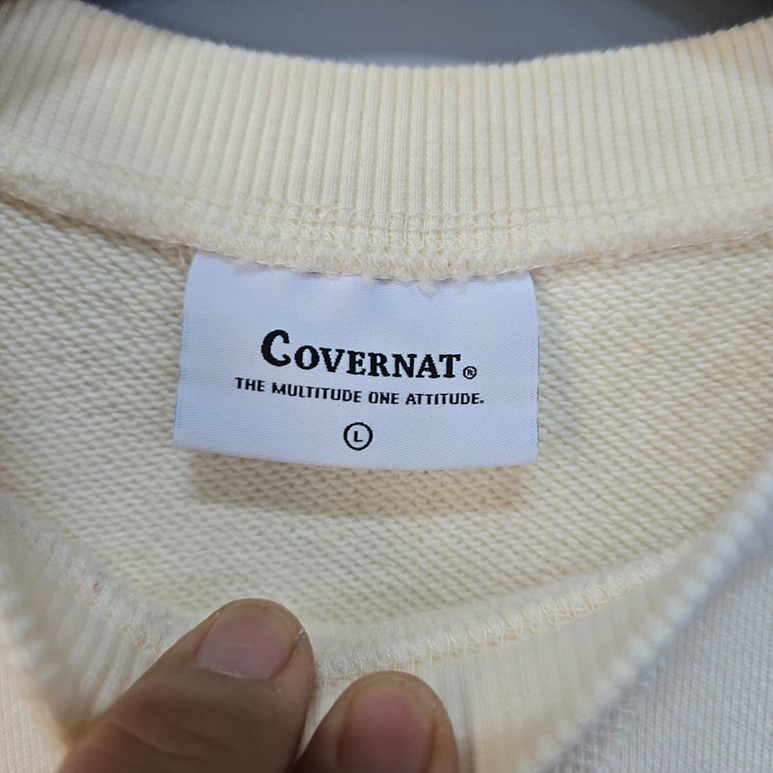 커버낫(COVERNAT) C 로고 맨투맨 아이보리 L 상품이미지6