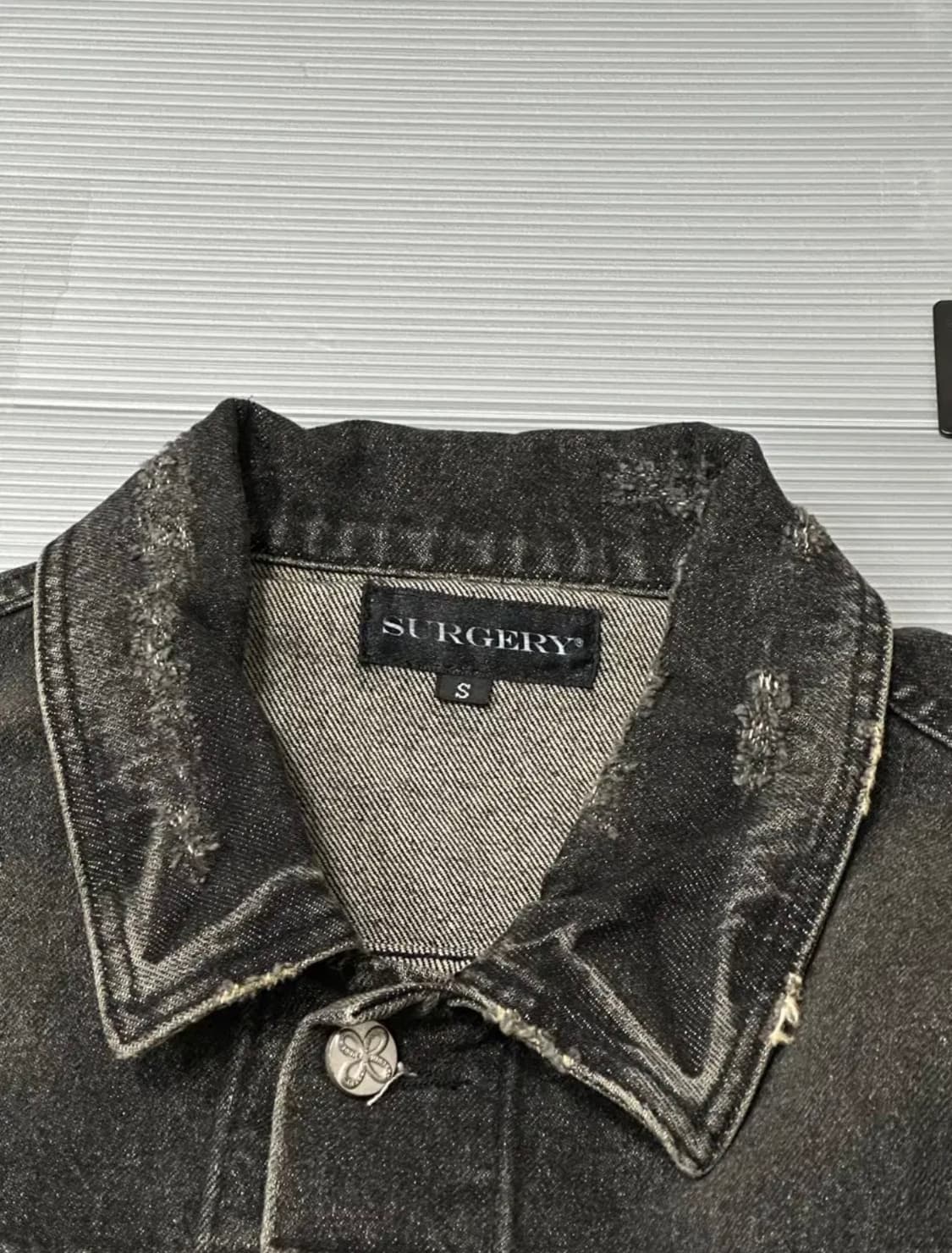 써저리 데님 트러커 자켓 블랙 S 상품이미지4