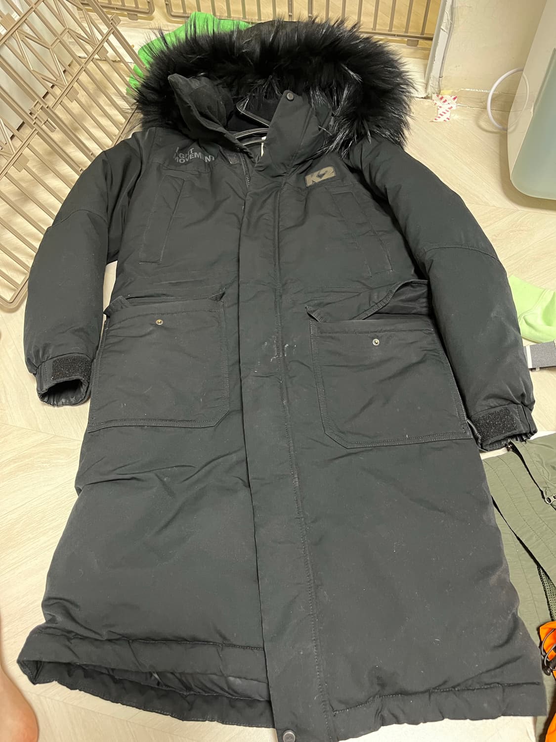 에눌가능 K2 롱패딩 블랙 / 사이즈 85 (S) 상품이미지1