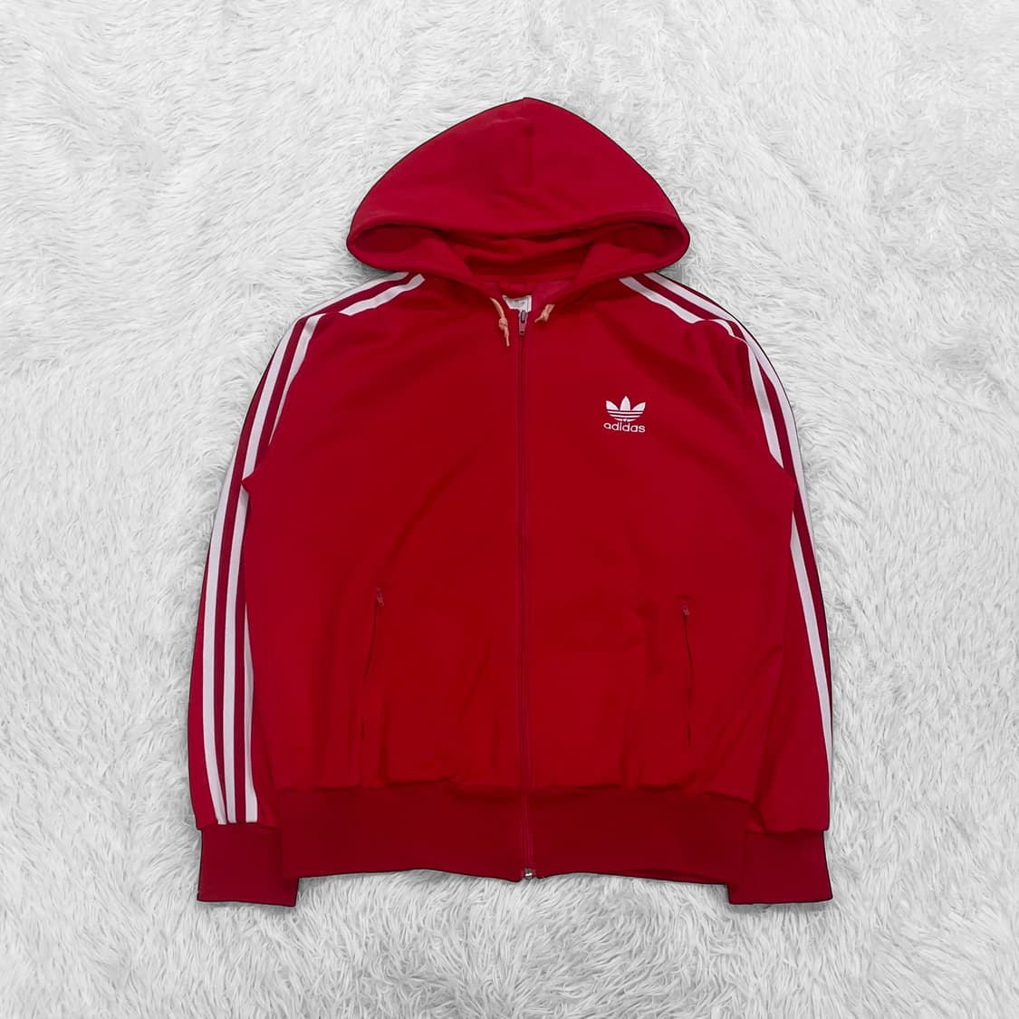 아디다스 후드플락 트랙 져지 후드집업 레드 상품이미지2