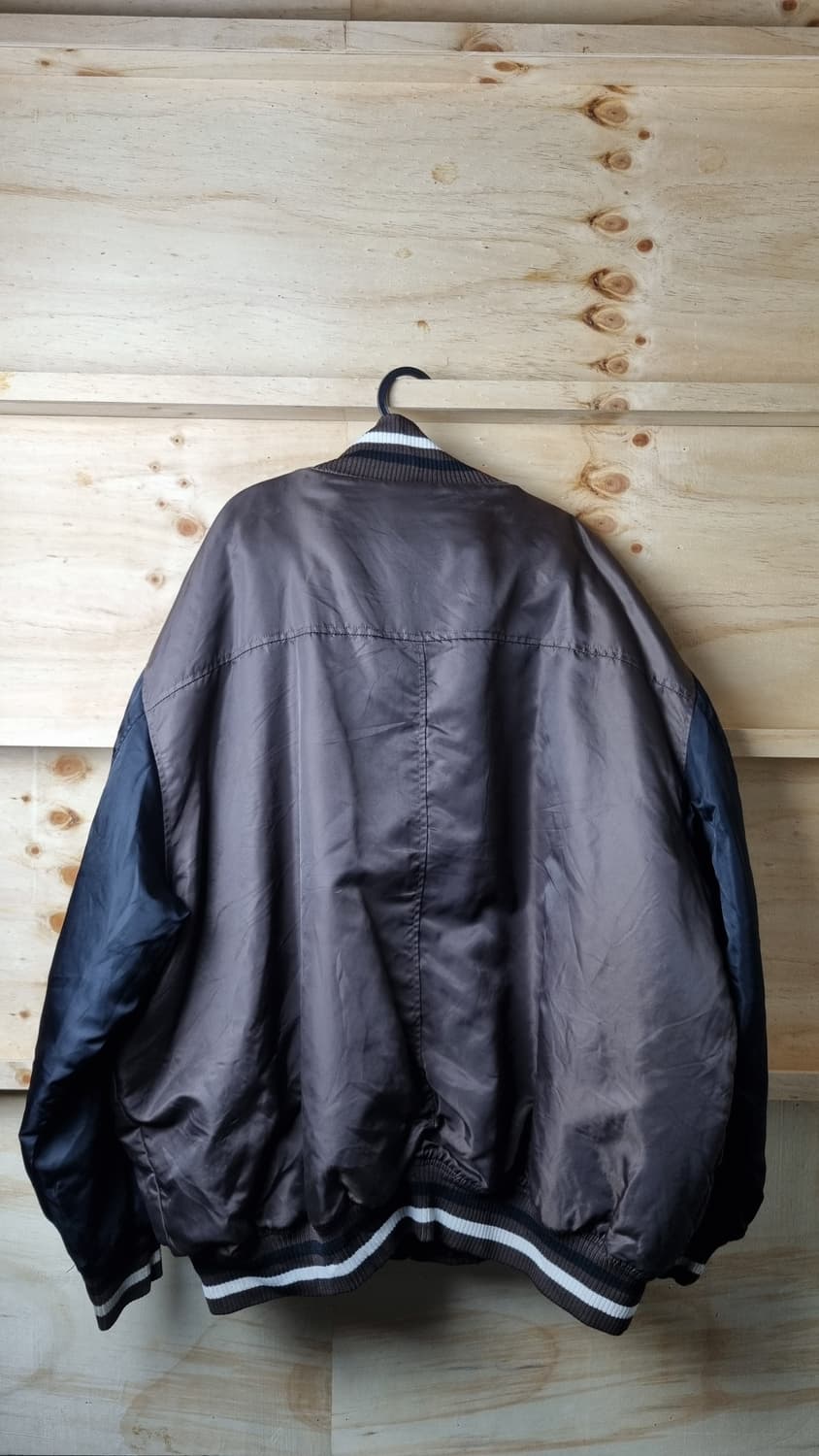 G-Unit 빈티지 헤비 바시티 점퍼 브라운 네이비 배색 자켓 (3XL) 상품이미지6