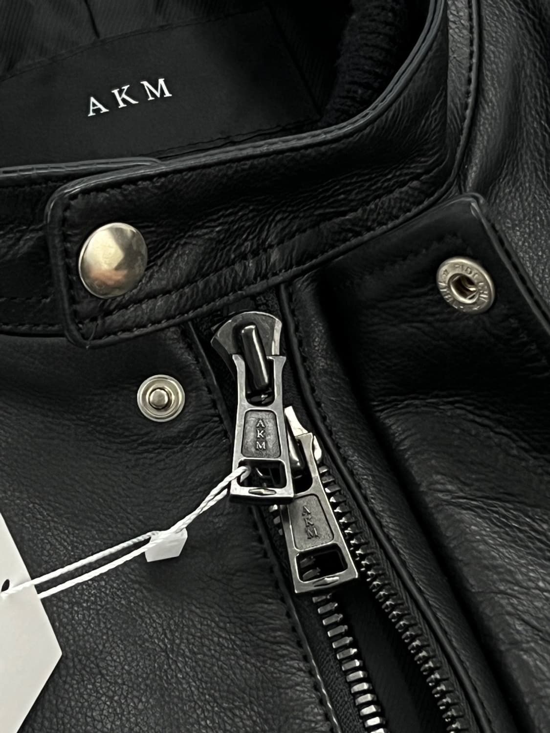 AKM 리브 하이넥 카우 레더 자켓 상품이미지7