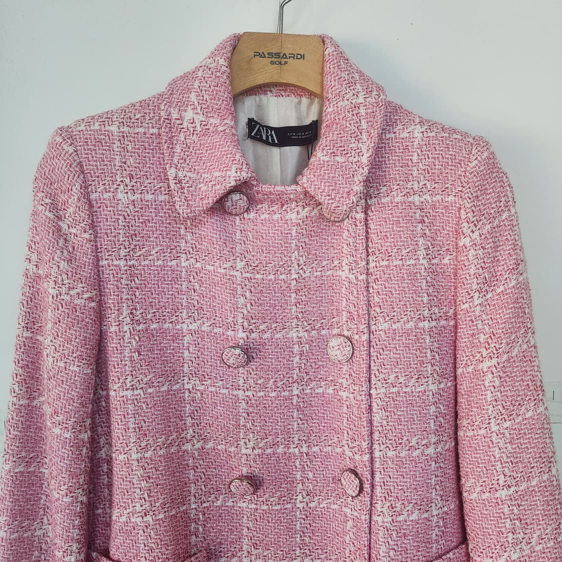 자라 핑크 트위드 코트 상품이미지2