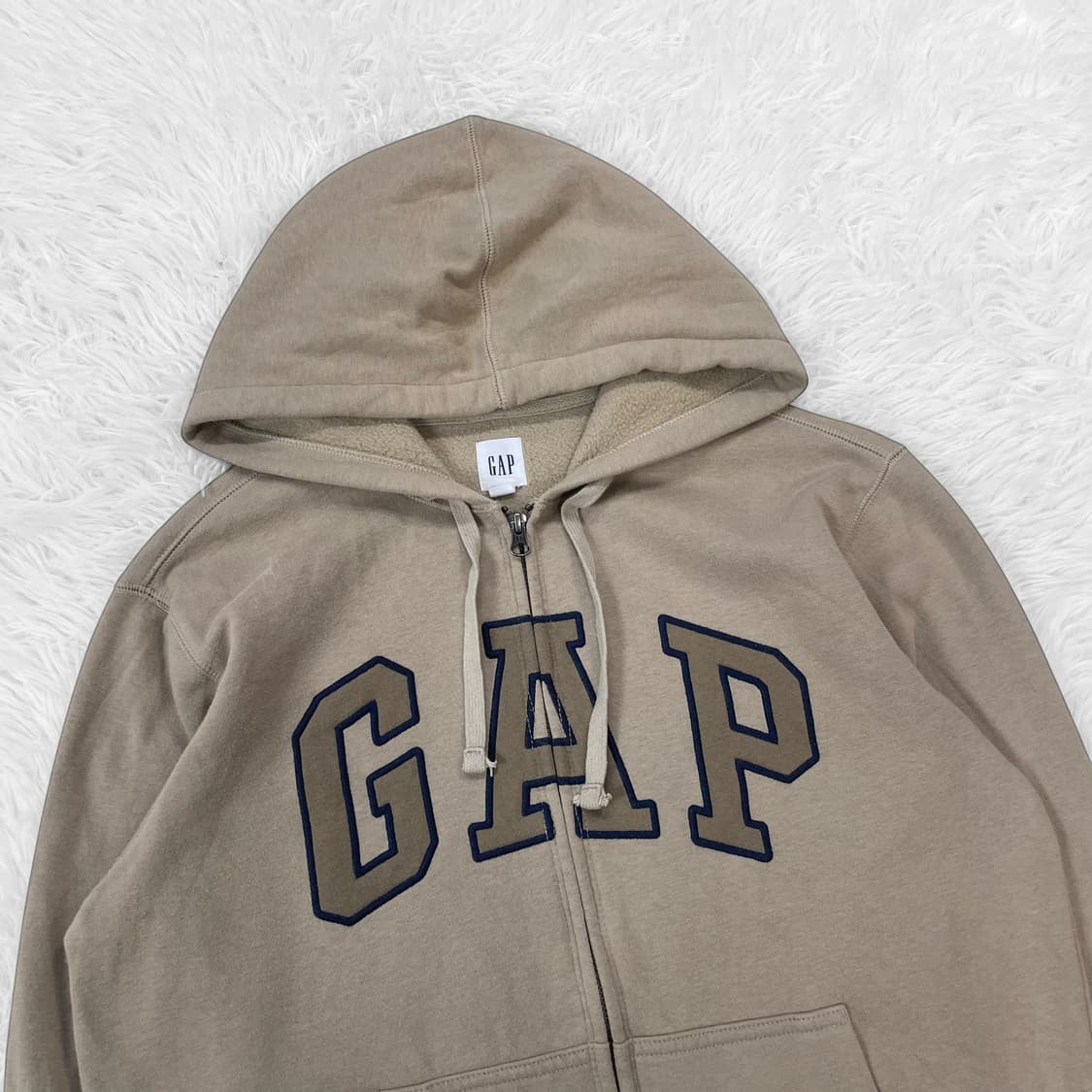 갭 Gap 스펠 로고 후드집업 베이지 상품이미지3