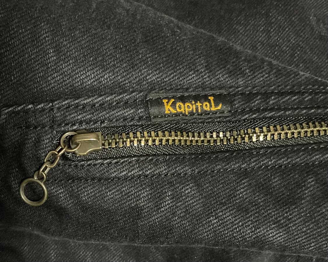 캐피탈 14온즈 데님 본 라이닝 리버시블 워크 자켓 블랙 상품이미지2