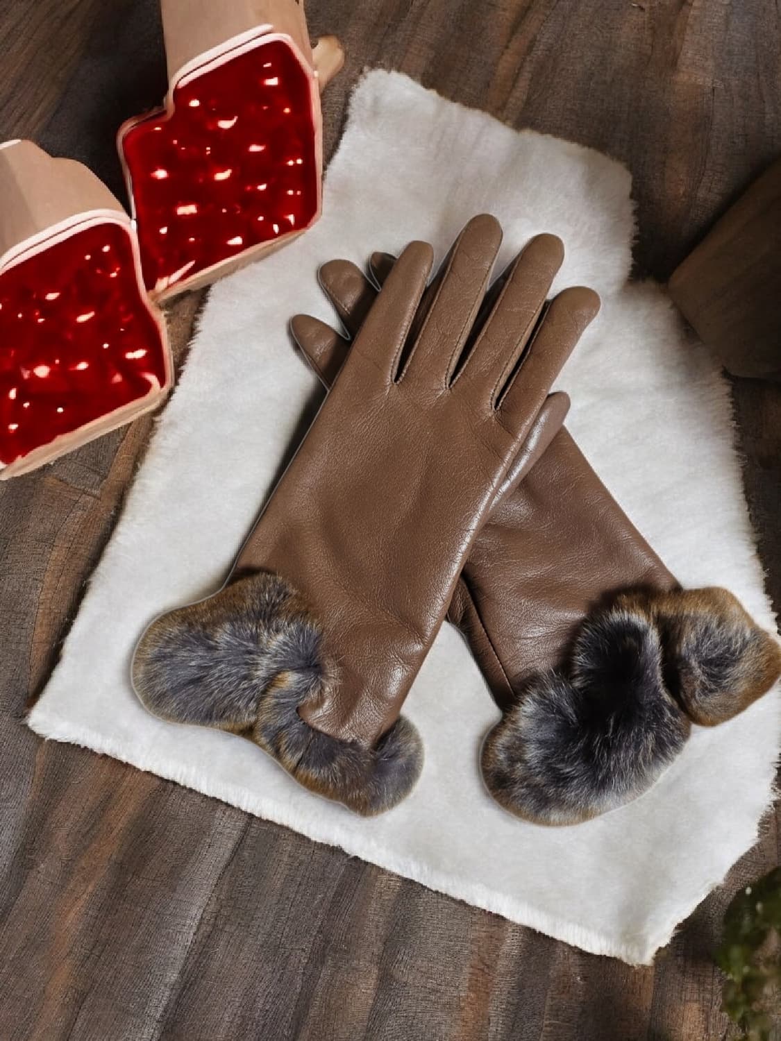닥스 여성 가죽 장갑 | 안감 토끼털 | 고급 보온 장갑 ㅣ 정가20만원 상품이미지1