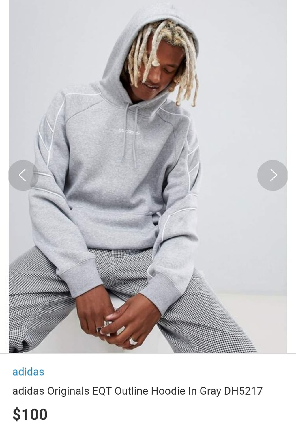 아디다스 Adidas 그레이 중앙로고 신형 후드티 2XL 상품이미지2