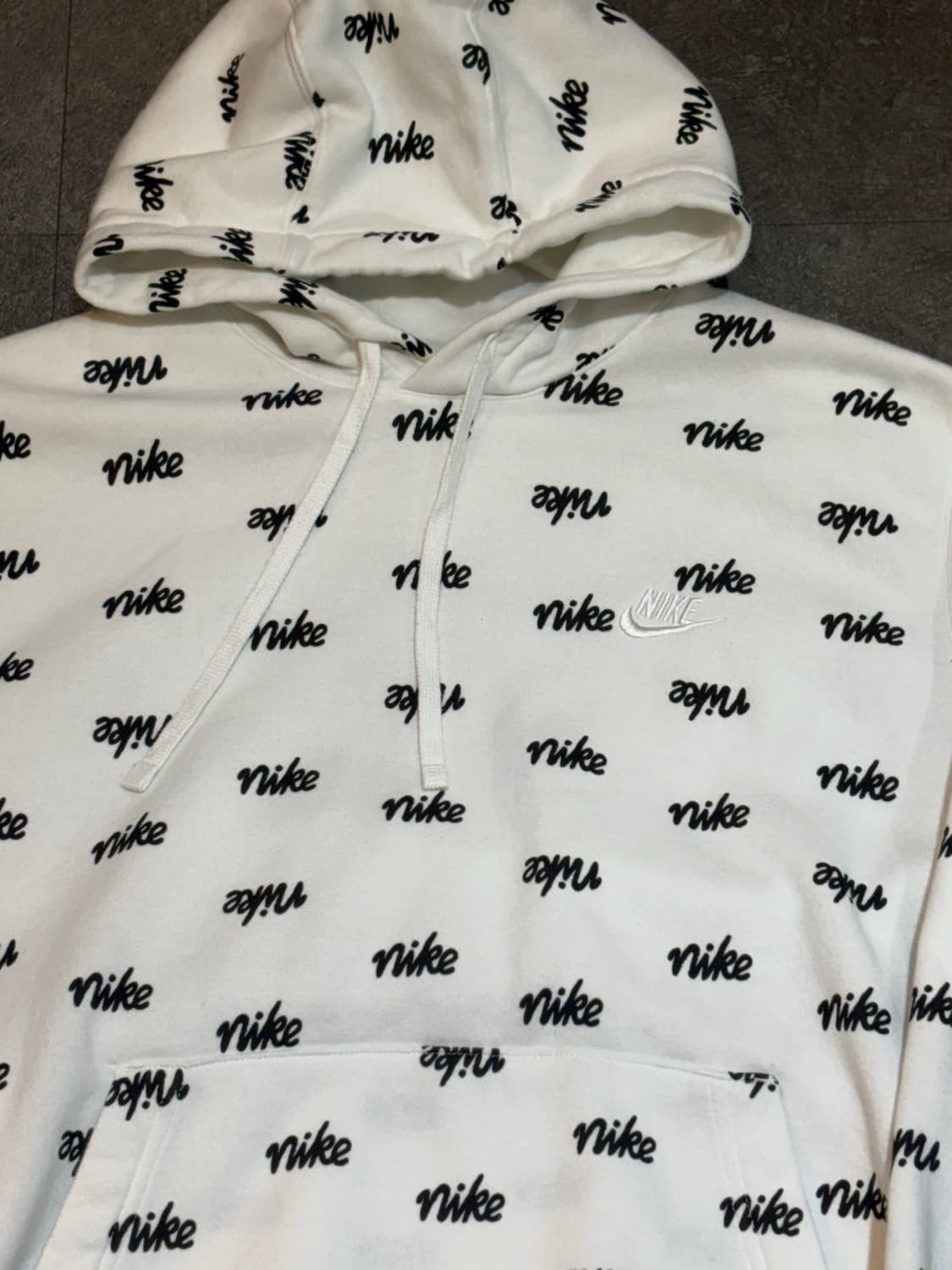 나이키 해외판 멀티로고 후드티 화이트 L 상품이미지4