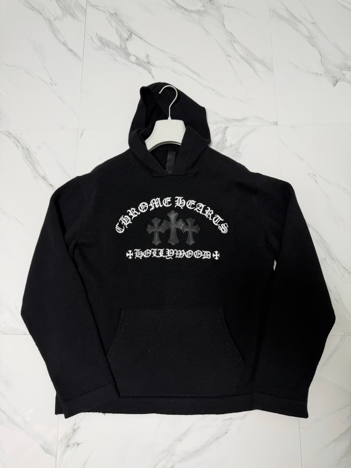 크롬하츠 레더패치 세메터리 캐시미어 후드티 L 상품이미지1