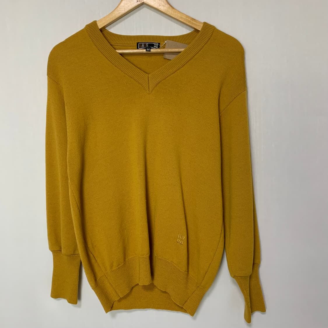 닥스 빈티지 브이넥 니트 옐로우 긴팔 스웨터 M 상품이미지2