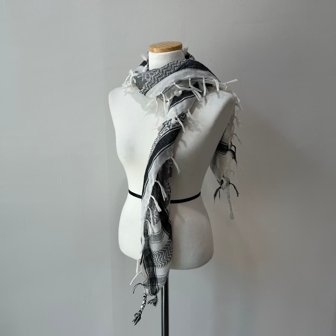Black skull print stole muffler 상품이미지6