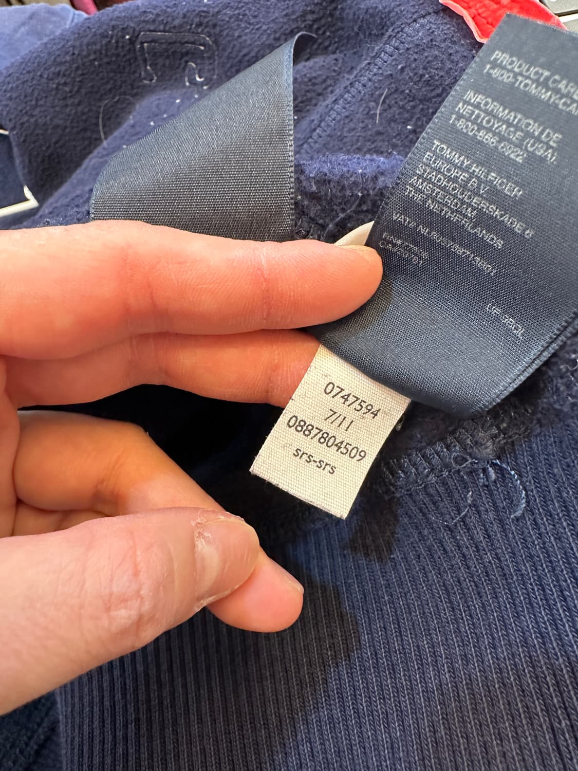 XL) 타미 힐피거 네이비 기모 후드 집업 상품이미지6