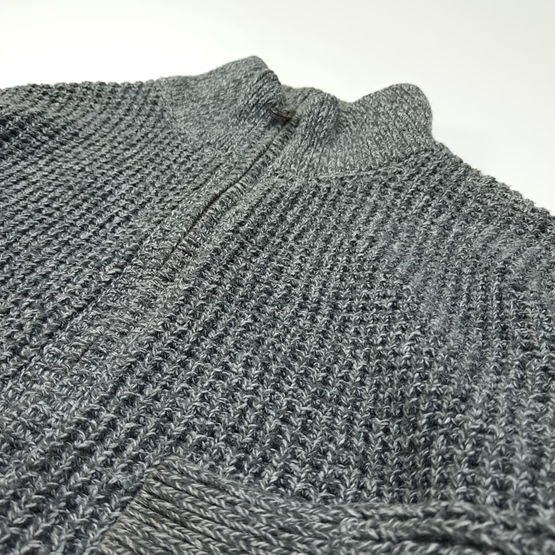CL205 S 엘엘빈 오가닉코튼 쉐이커니트 그레이 풀집업 가디건 상품이미지4