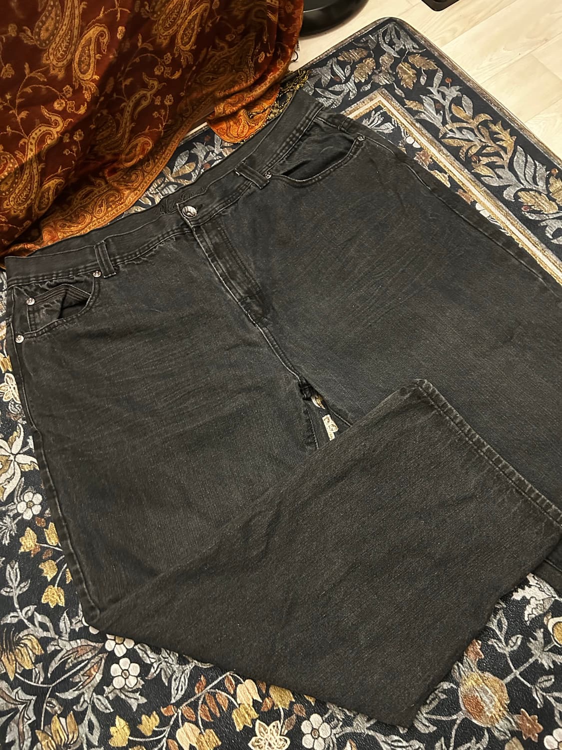 블랙데님 자수 힙팬 상품이미지4