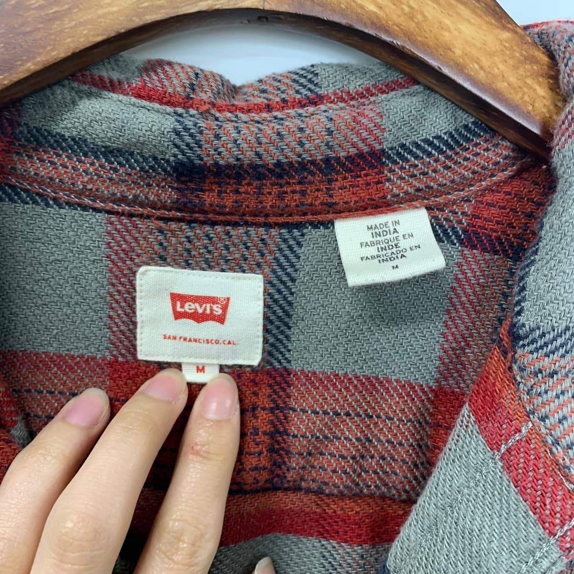 리바이스 레드탭 포켓 워크웨어 울 플란넬 체크셔츠 상품이미지5