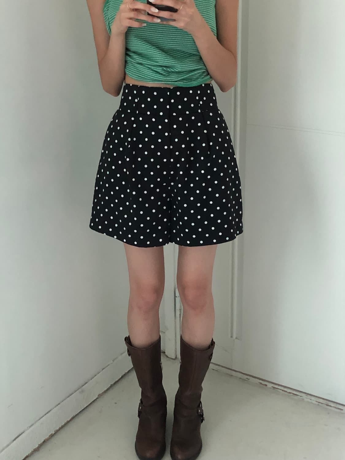 일본빈티지 도트 반바지 상품이미지1