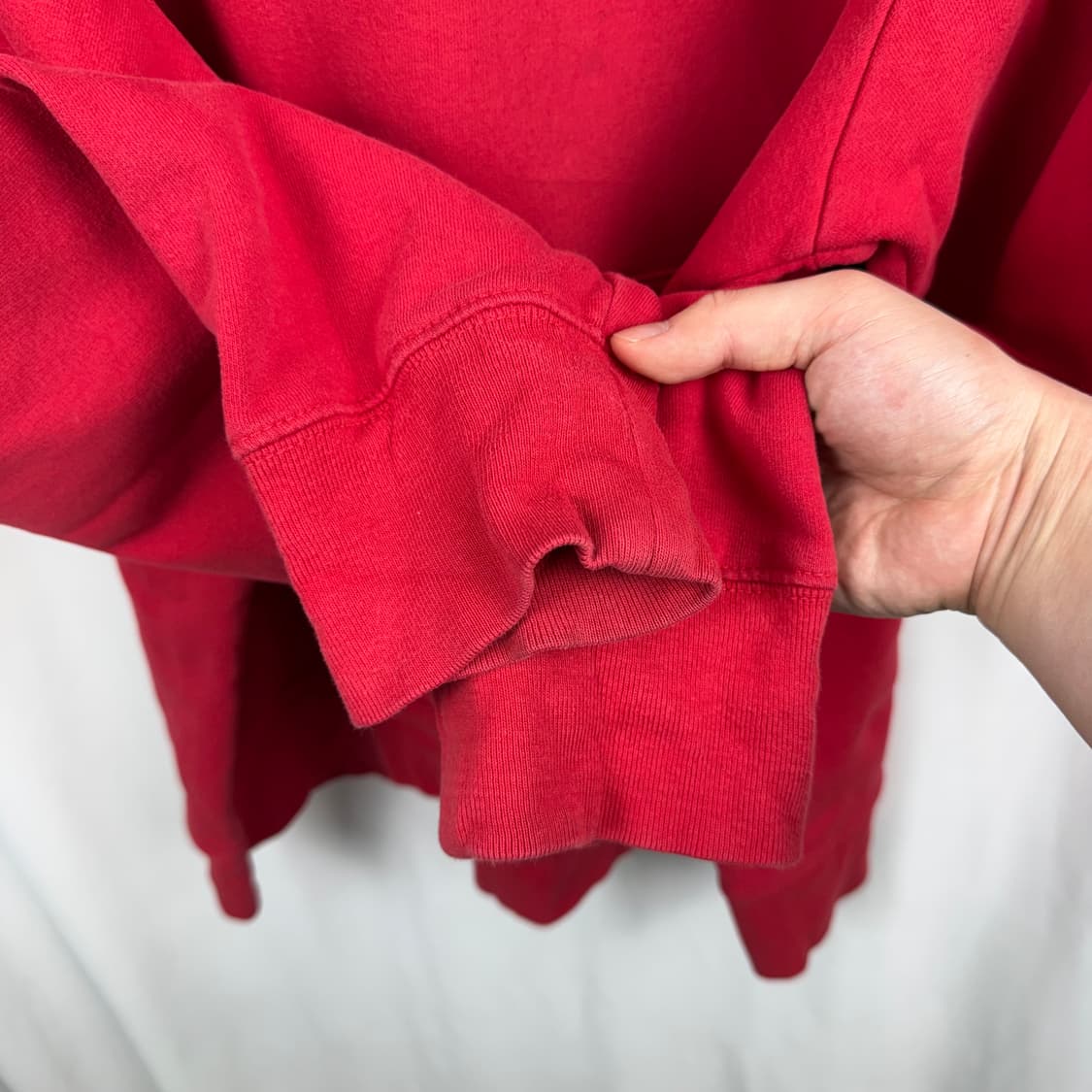 (2XL) 노스페이스 센터로고 오버사이즈 후드 티 레드 상품이미지5