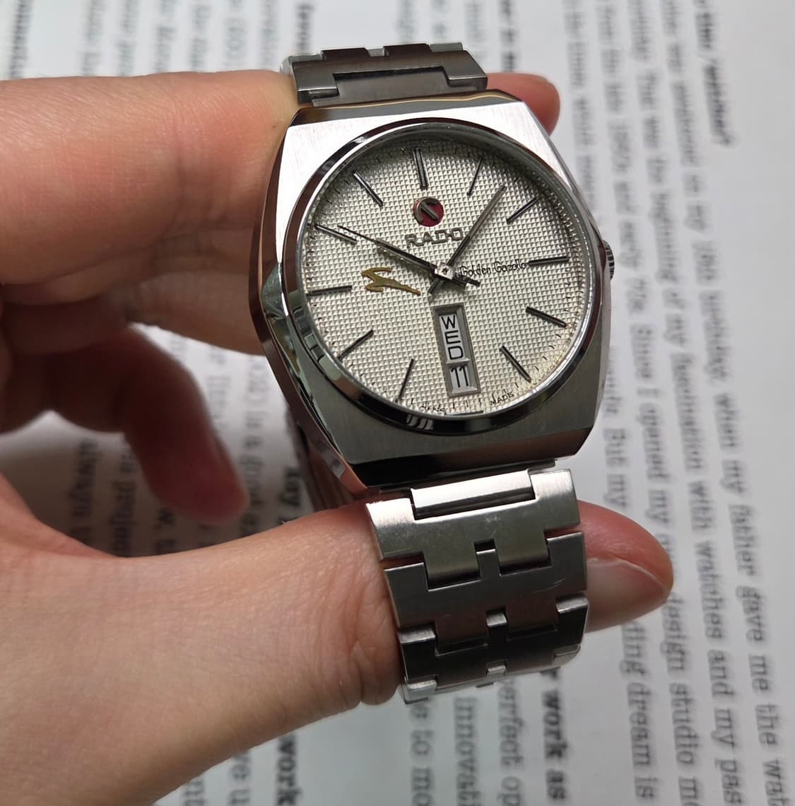 빈티지 라도 골든가젤 희귀 와플판 데이데이트 오토매틱 브레이슬릿 ver. 상품이미지5