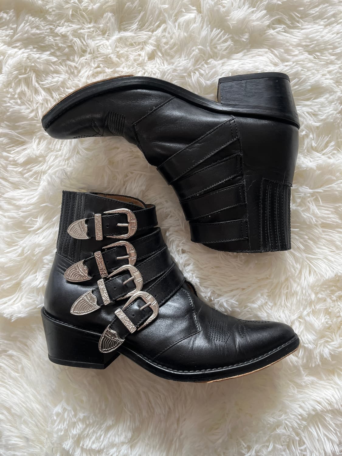 토가 풀라 카우보이 웨스턴 레더 앵클 부츠 (37) 상품이미지4