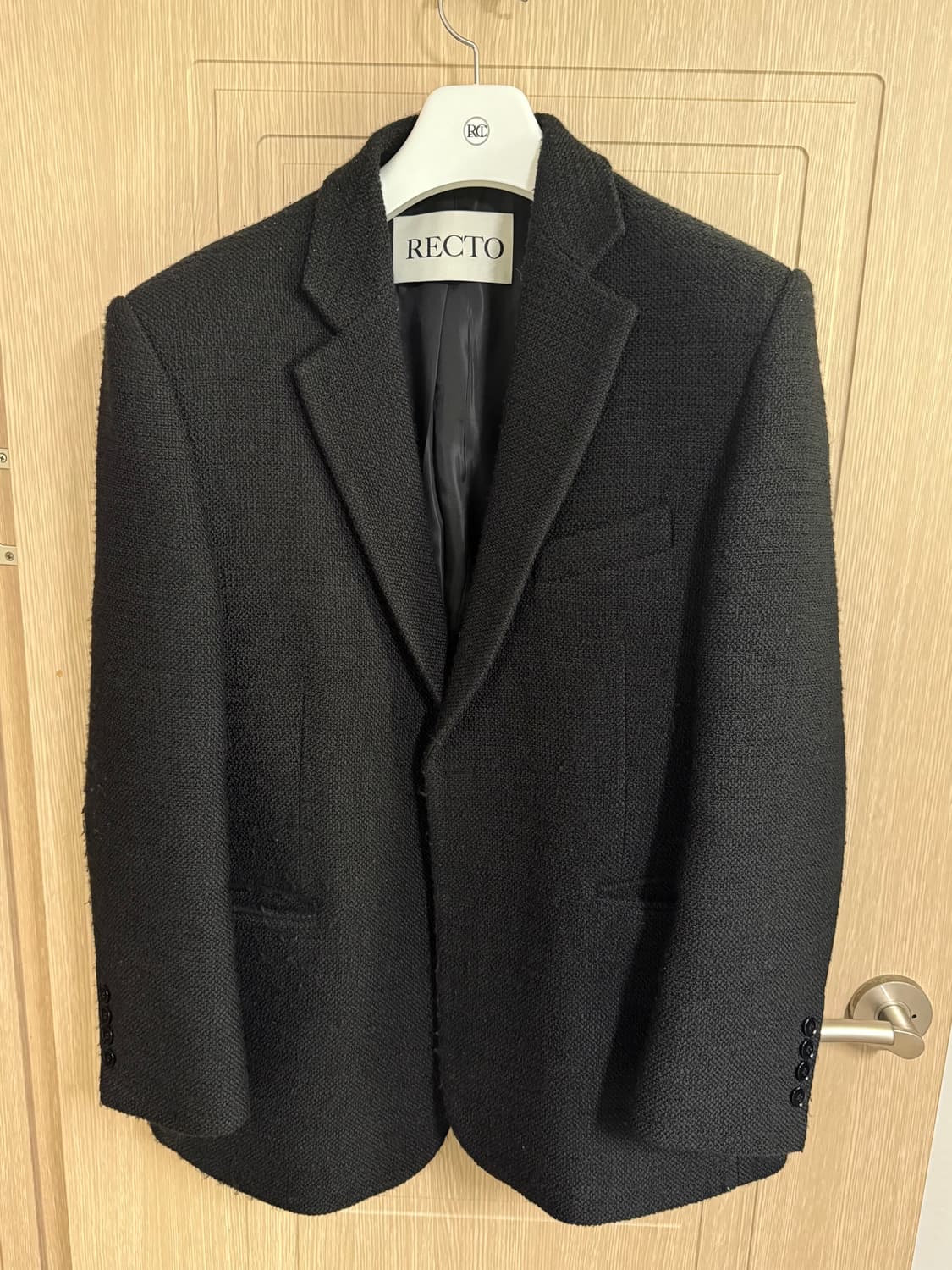 렉토 싱글 브레스티드 오버사이즈 울 자켓 블레이저 상품이미지1