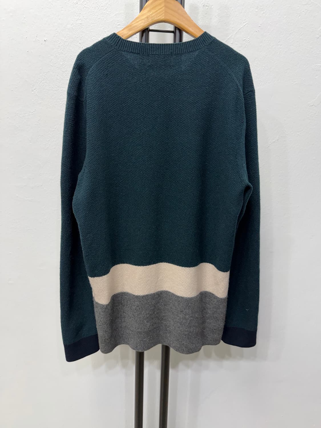 정품) TIME 타임옴므 한섬 캐시미어100 배색 니트 100 상품이미지4