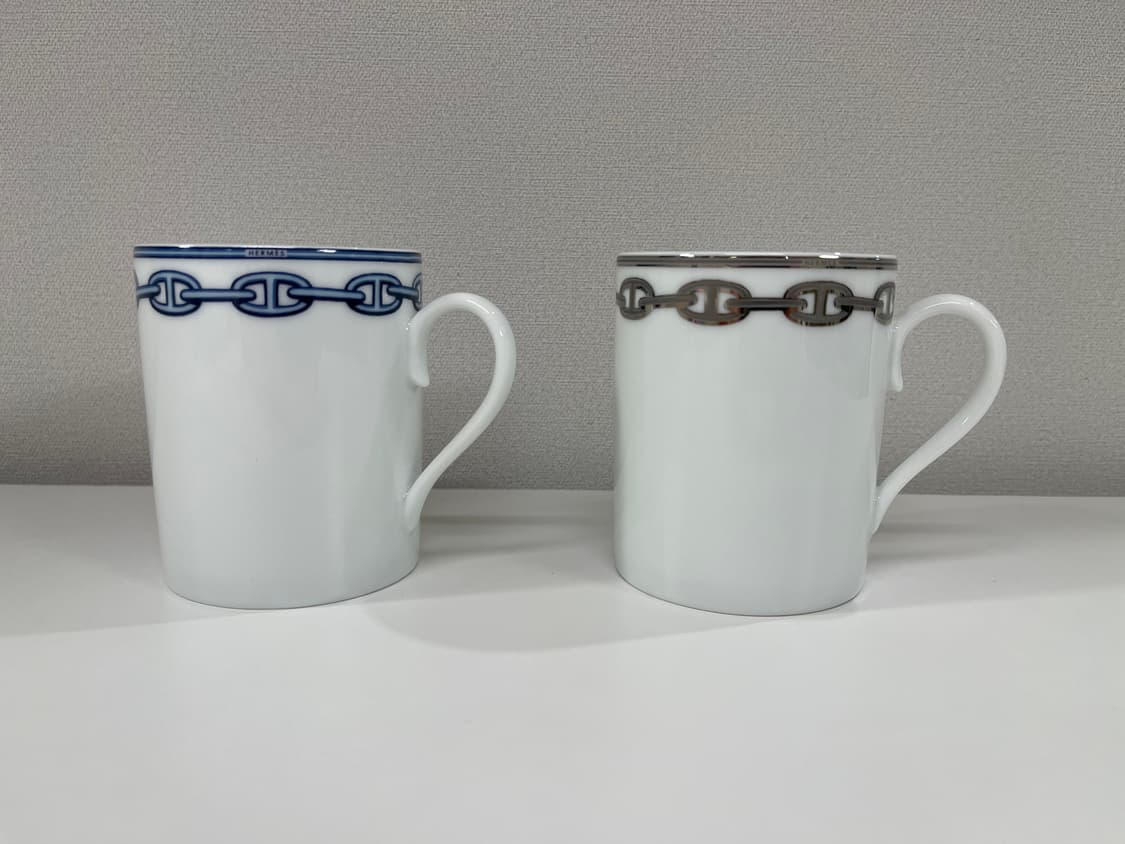 에르메스 샹달 블루, 플래티넘 머그컵 2P 세트 HERMES 상품이미지2
