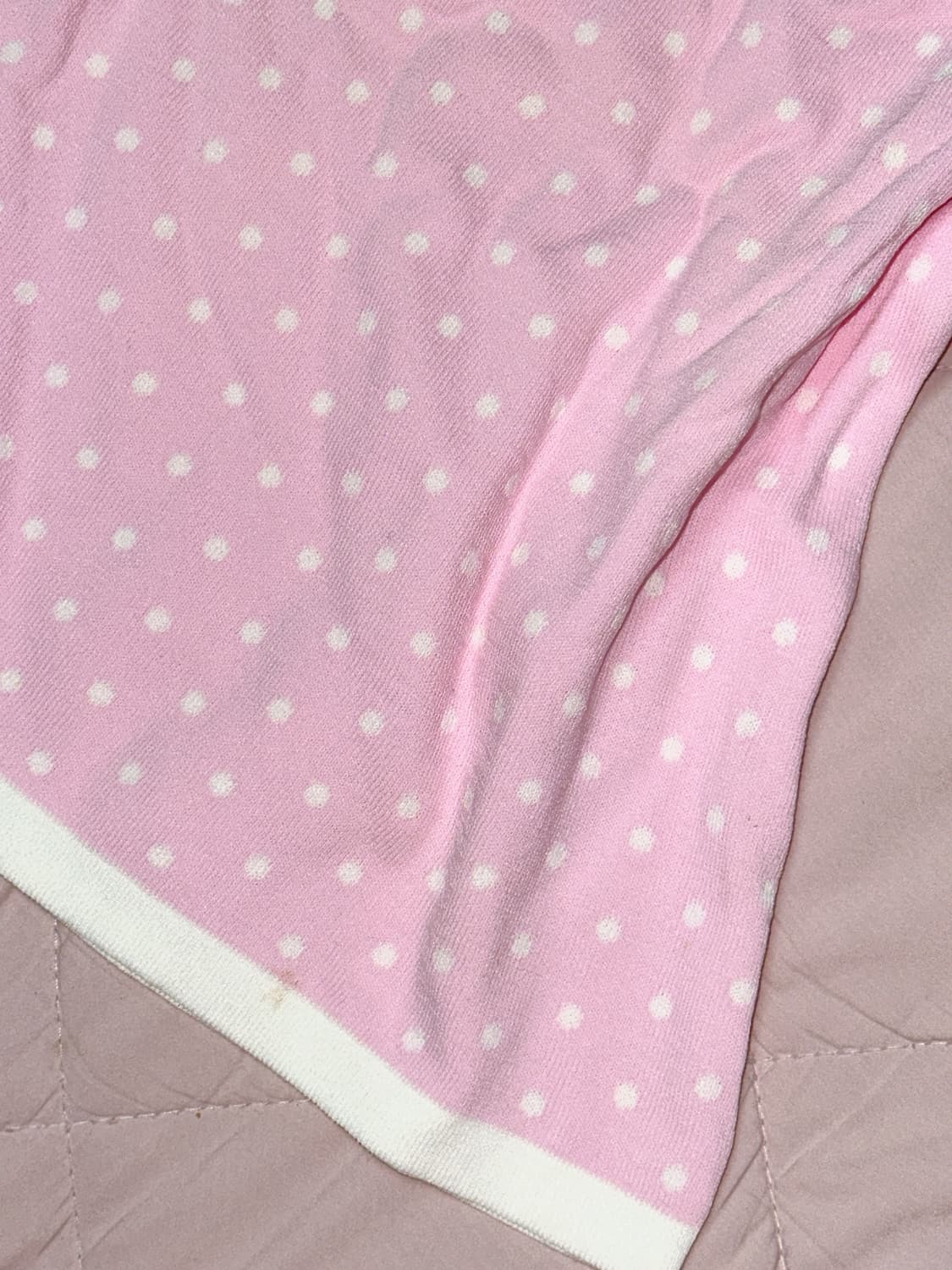 일본빈티지 히메갸루 양산형 도트 핑크 반팔티셔츠 상품이미지2