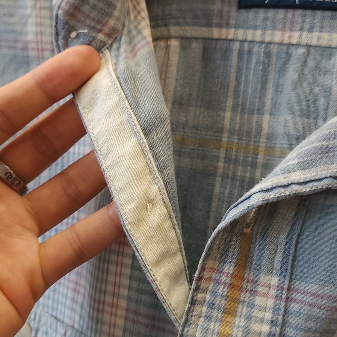 폴로 랄프로렌 체크셔츠 투포켓 워크셔츠 썸머 코튼 스카이블루 s 상품이미지8