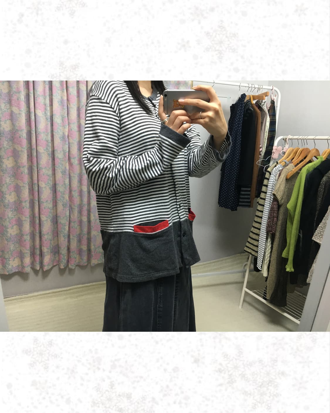 그레이 스트라이프 포켓 티셔츠 상품이미지3