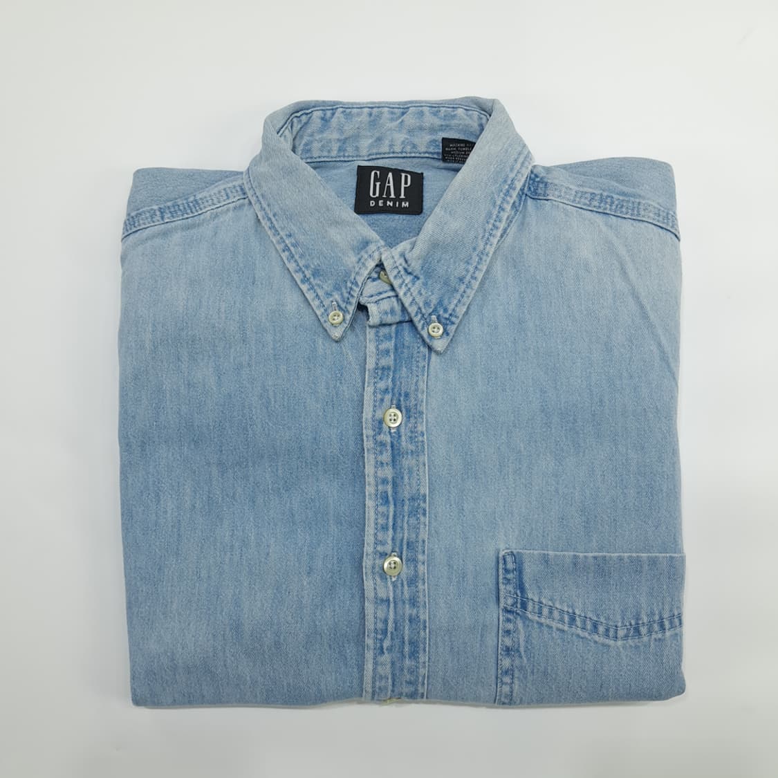 Co828 L GAP 갭 90s 캐나다 연청 데님 긴팔 셔츠 상품이미지9