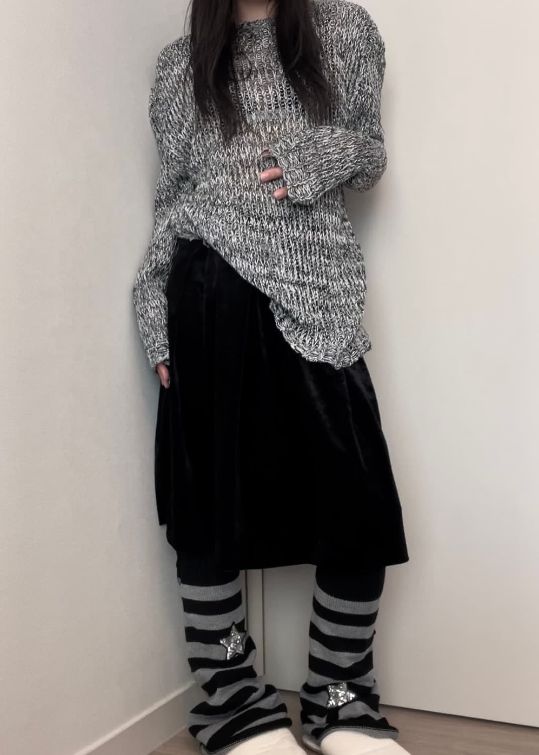 black velvet midi skirt 상품이미지2