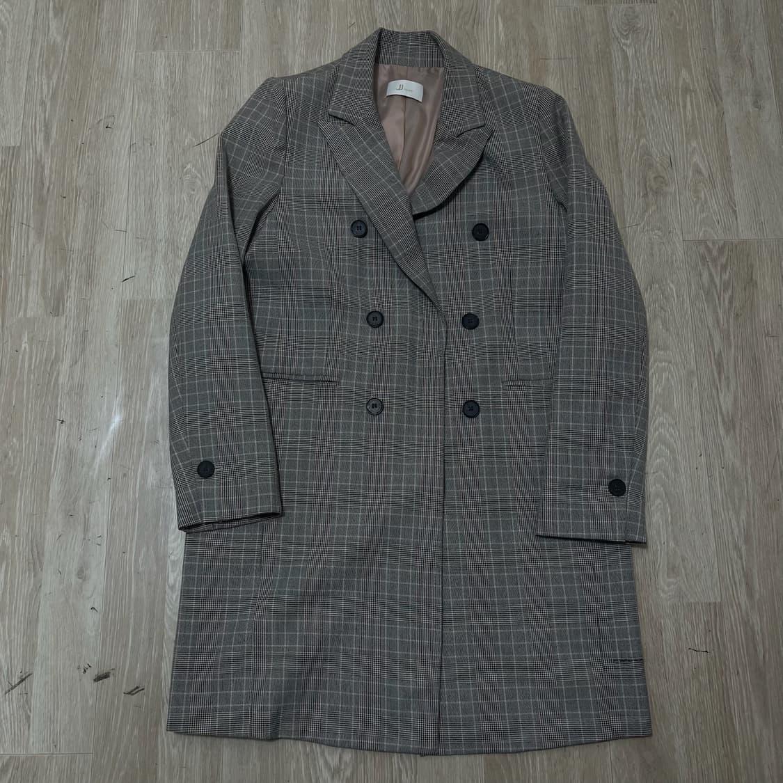 지고트 여성 클래식 체크 더플 코트 88-90-160  상품이미지1