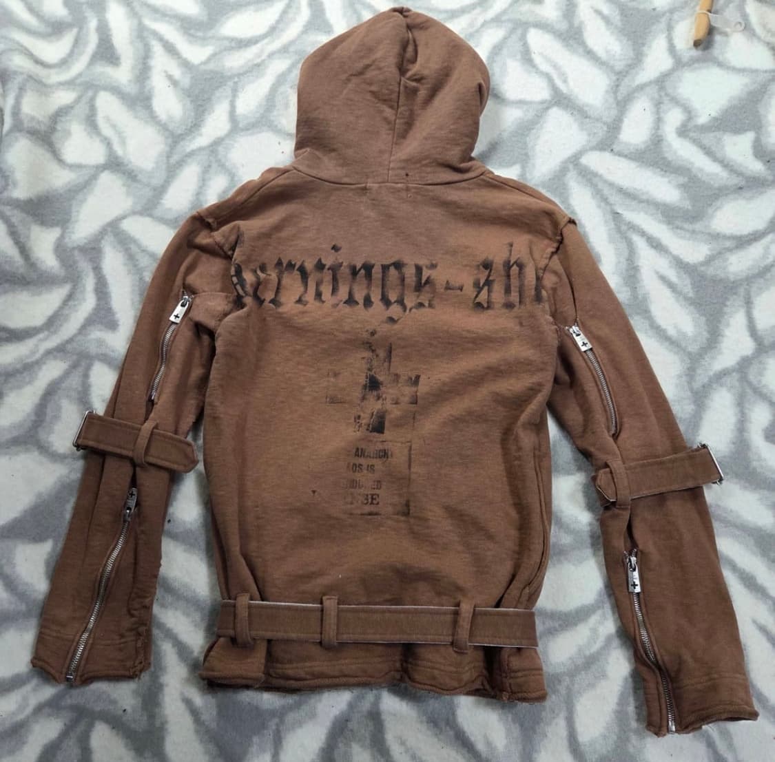 Bernings sho 펑크 본디지 프린팅 후드집업 상품이미지2