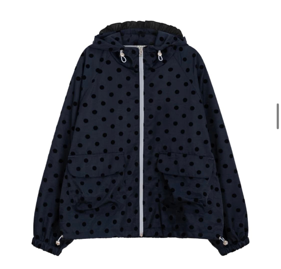 오헤시오 도트 프릴 윈드브레이커 네이비 상품이미지1