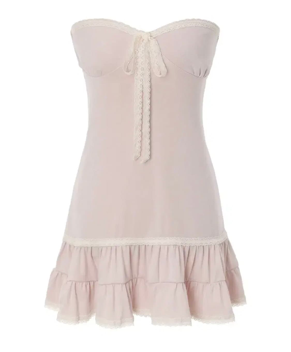 쓰리타임즈 크레페 튜브 탑 핑크 M 상품이미지1