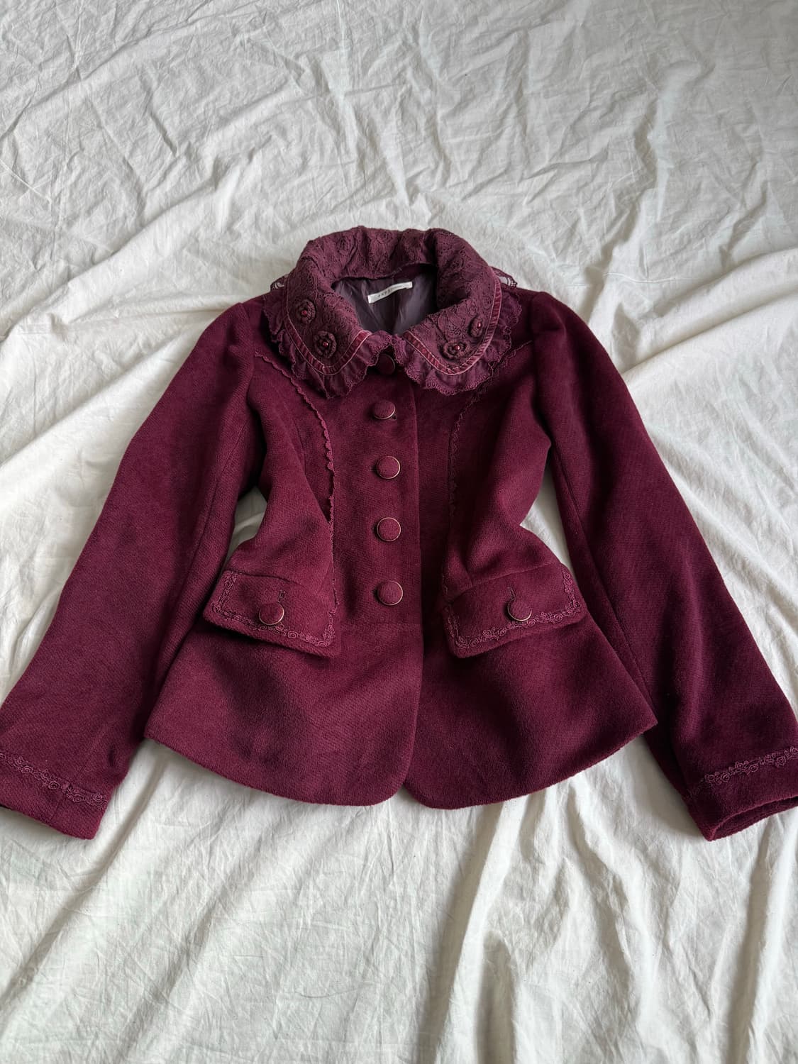 엑시즈팜 고스로리 버건디 하프코트 상품이미지1