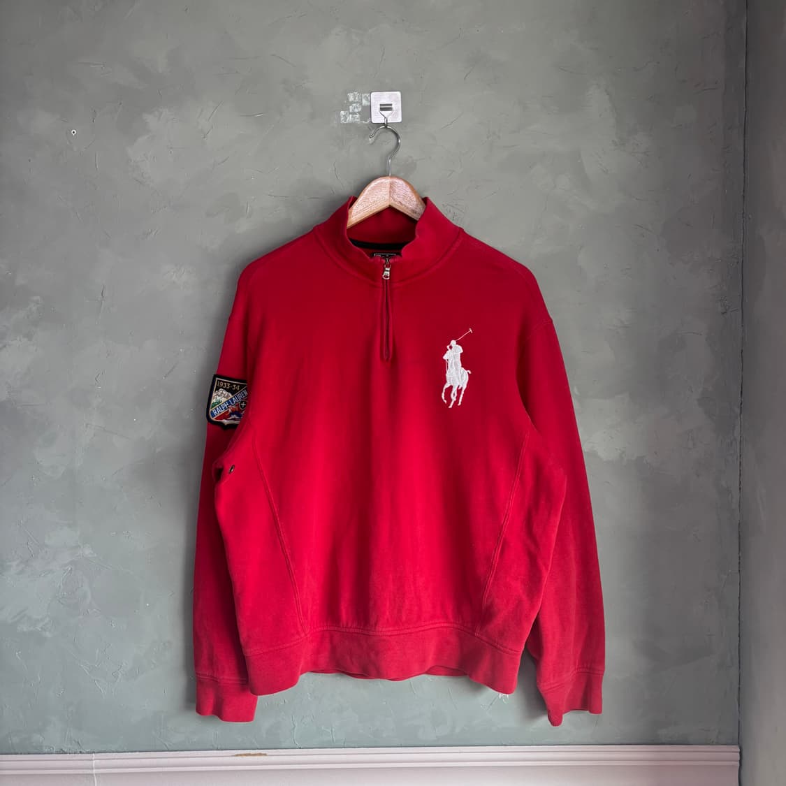 폴로 랄프로렌 빅포니 반집업 레드 빨강 상품이미지1