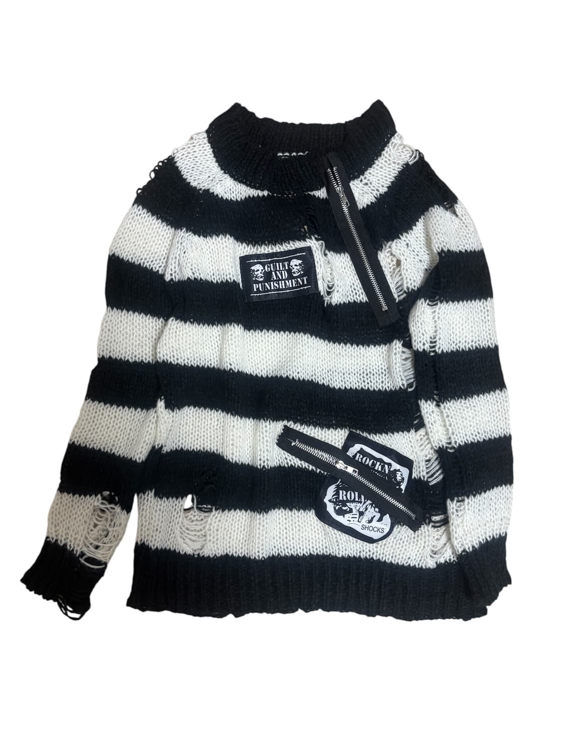 펑크 데미지 보더 니트 고스펑크 락펑크 락시크 상품이미지1