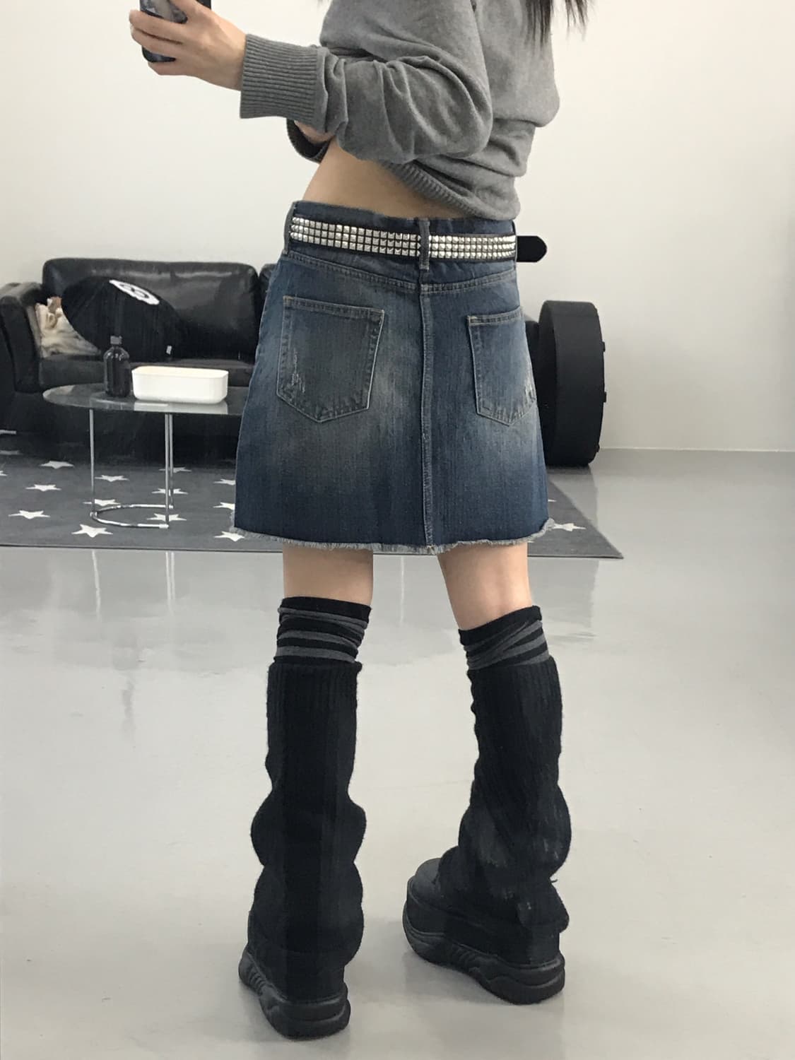 Jpn Denim Cotton Mini Skirts 상품이미지3