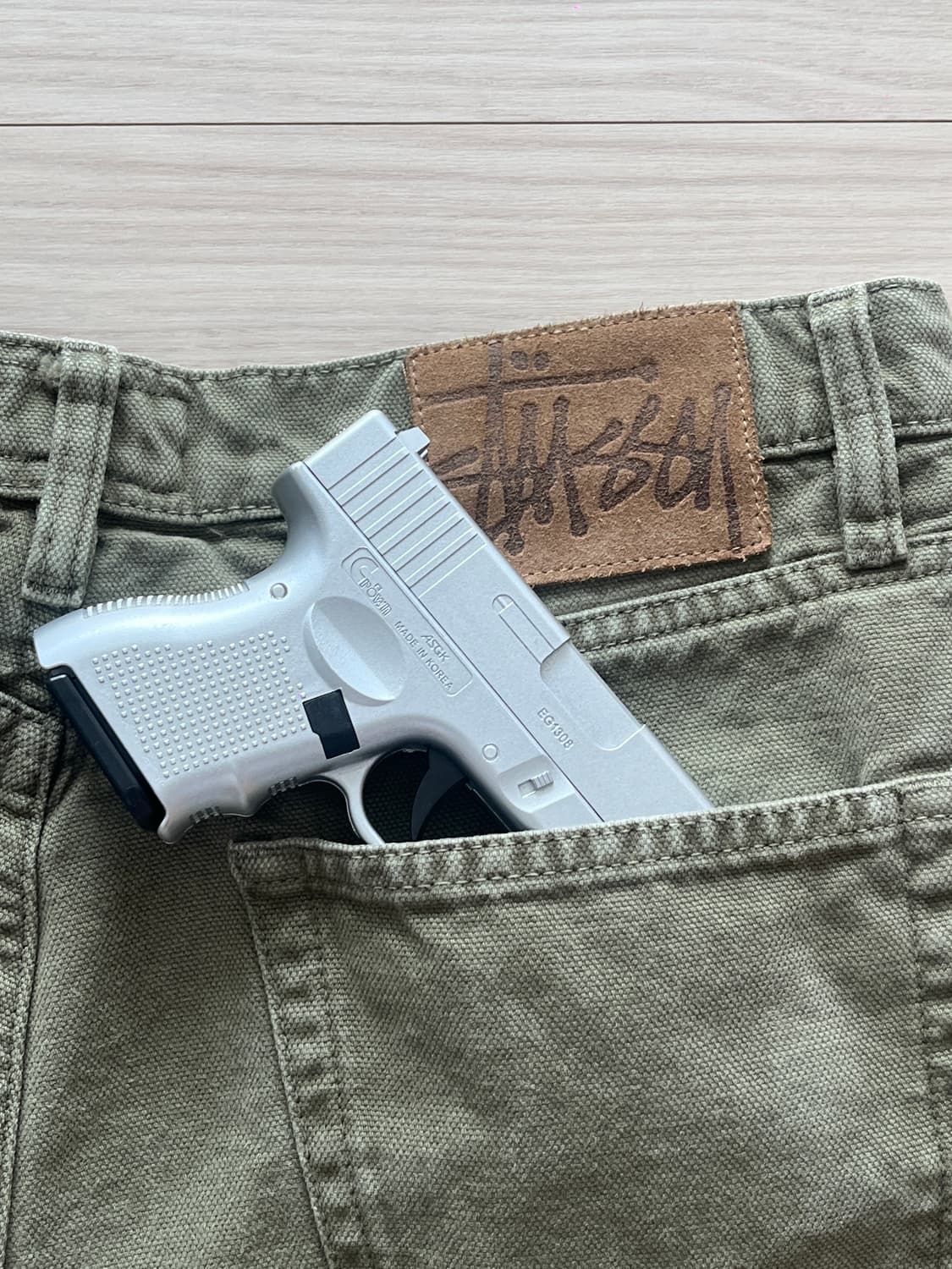 stussy 스투시 데님 빅올진 올리브 컬러 30 상품이미지4