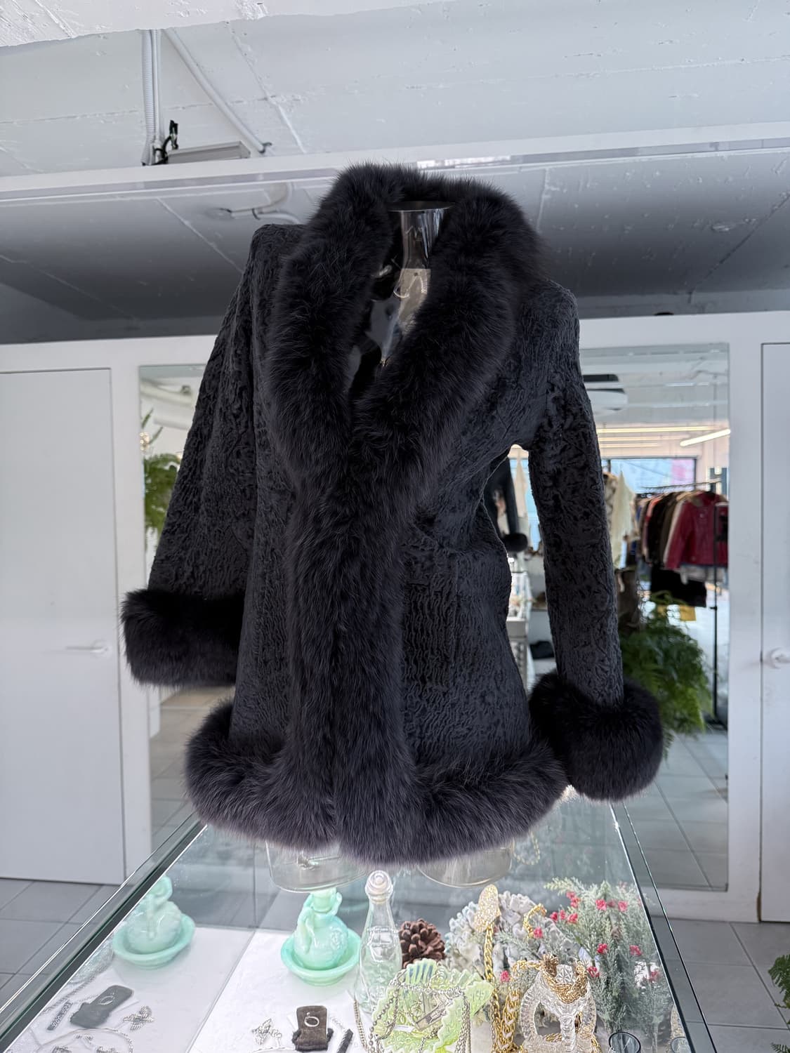 fox fur trim coat 상품이미지1