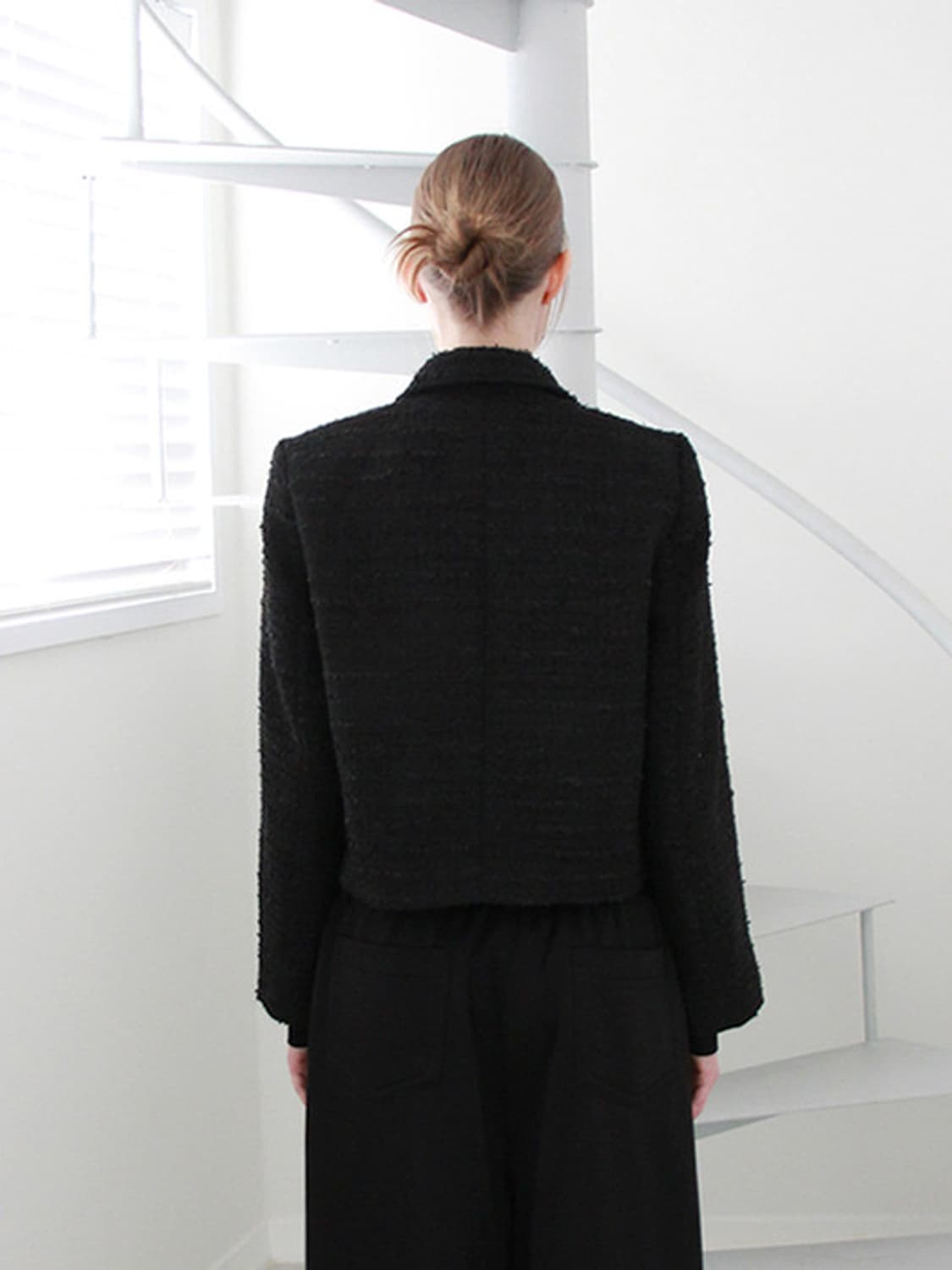 아가모스 ROUGH TWEED JACKET (BLACK) 상품이미지8